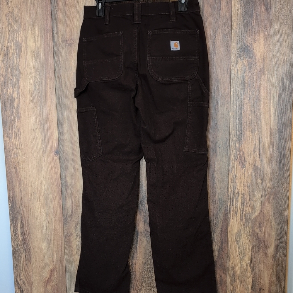 Carhartt Brown Straight Leg Loose Fit Cargo Jeans 2 Short M429 - Picture 8 of 13